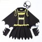 Kids Superhero Batman Cosplay Costume Girls Black Dress Cape Set Children Halloween Party Clothes