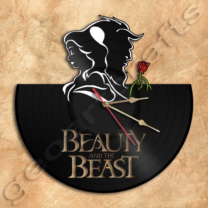 Beauty and the Beast Wall Clock Vinyl Record Clock