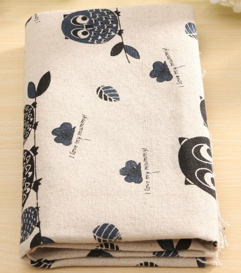 1 piece owl Cotton Linen Cloth