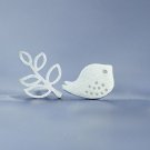 sterling silver leaf and birds earring