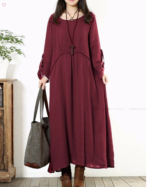 long sleeved loose elegant dress
