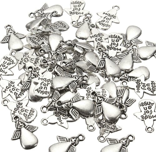50pcs silver angle DIY jewelry charm pendants