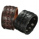 1pc punk pu leather wrist band bracelet