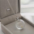 silver glass pendant necklace