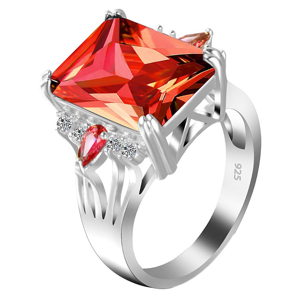 Women Big Crystal Zircon Ring