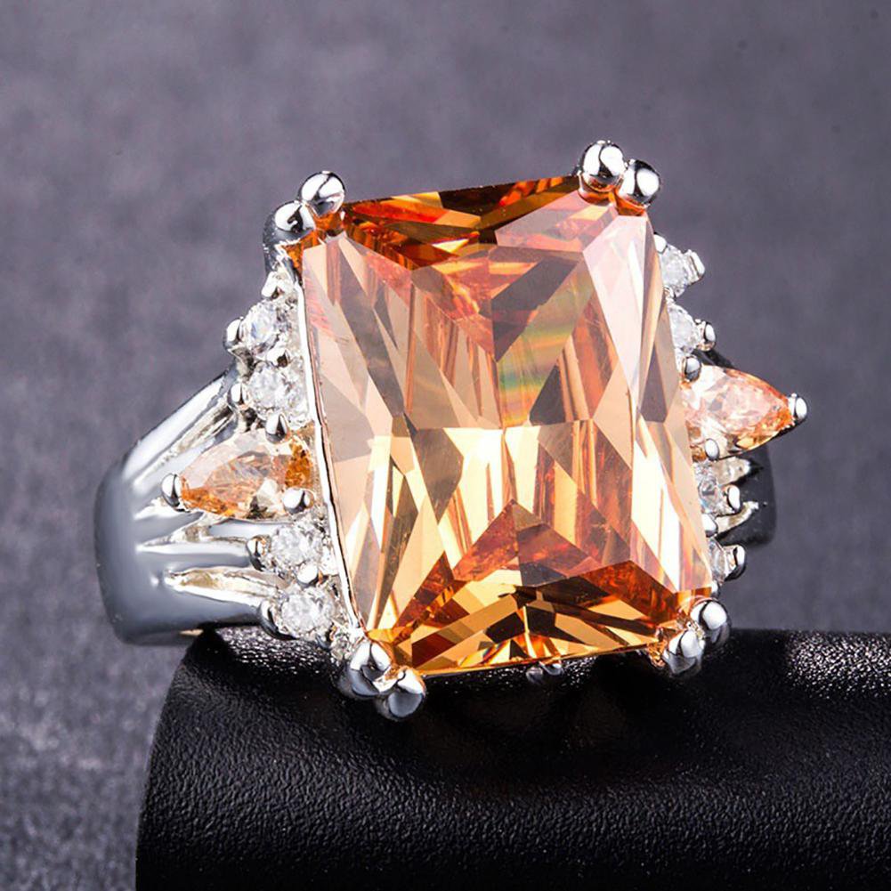 women big crystal zircon ring