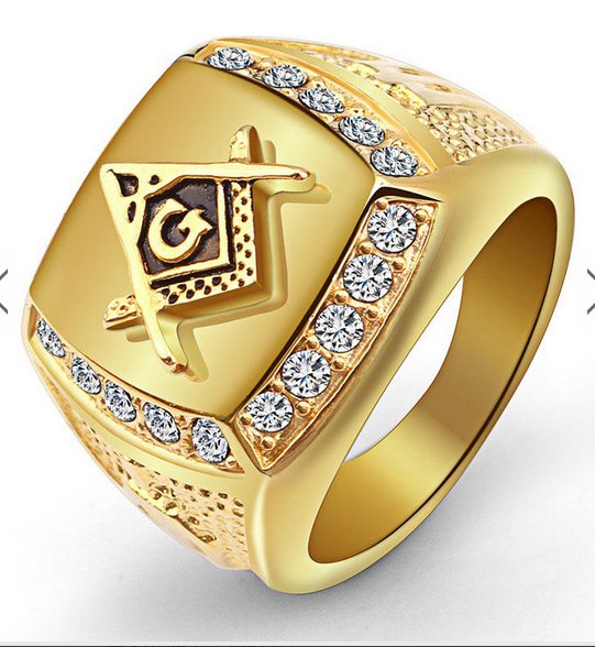 men fashion GOLD titanium steel ring