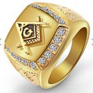 men fashion GOLD titanium steel ring