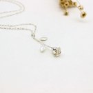 gold plated rose flower necklace