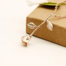 ROSE gold plated rose flower necklace