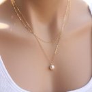 women gold plate pearl necklace