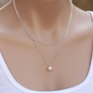 women Silver plate pearl necklace