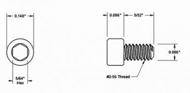 Silver 2-56 Thread 5/32 Screws for Handle Standoffs x10