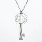 925 Sterling Silver  "Classic"  Monogram Key Necklace