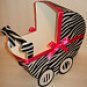 Zebra and Hot Pink Baby Carriage Table Centerpiece / Gift Box