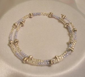 PURPLE AND SILVER WRAPAROUND BRACELET