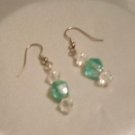 LIGHT GREEN & CRYSTAL EARRINGS