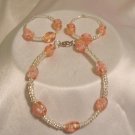 PINK AND SILVER BRACELET AND EARRINGS