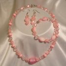 PINK NECKLACE EARRINGS & BRACELET
