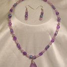 PURPLE NECKLACE AND EARRINGS