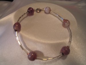PURPLE AND SILVER BRACELET