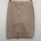 Talbots Sz 4 Skirt Khaki Beige Straight Front Zip Cotton Blend Career Casual