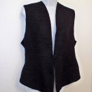 Finity Vest Sz 12 Black Brocade Raised Chenille Nubby Texture Made in USA