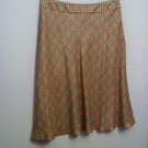 Valerie Stevens Sz 8P Skirt  Green Red Geometric Print A-Line flare hem