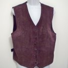 Marsh Landing Vest Sz MLeather Suede Brown Sleeveless Button Front V-Neck