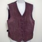Marsh Landing Vest Sz MLeather Suede Brown Sleeveless Button Front V-Neck