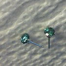 Genuine Diamond Stud 0.50 1/2 carat ctw tdw ct tw Round Blue SI2 Natural Earrings