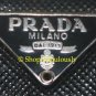 Authentic PRADA Black Pink Saffiano Leather Logo HANDBAG Keychain Keyfob RARE - FREE US Shipping