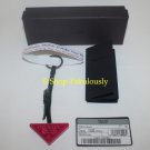 New Authentic PRADA Pink Light-Up LOGO Black Patent Leather Trick Keychain RARE - FREE US Shipping