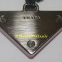 New Authentic PRADA Pink Light-Up LOGO Black Patent Leather Trick Keychain RARE - FREE US Shipping
