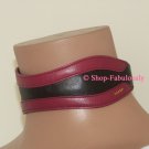 New Authentic PRADA Black Pink Leather FAIRY Runway Ad Campaign CHOKER Necklace RARE - FREE US Ship