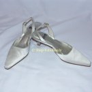 New Authentic STUART WEITZMAN Bridal White Satin CRYSTAL Slingback Pumps Shoes 5 35 - FREE US Ship