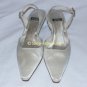 New Authentic STUART WEITZMAN Bridal White Satin CRYSTAL Slingback Pumps Shoes 5 35 - FREE US Ship