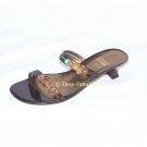Authentic STUART WEITZMAN Bronze Patent Leather CRYSTAL Slides Sandals Shoes 5.5 35.5 - FREE US Ship