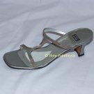 New Authentic STUART WEITZMAN Chrome Silver Leather Metal Slides Sandal Shoe 5.5 35.5 - FREE US Ship