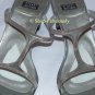 New Authentic STUART WEITZMAN Chrome Silver Leather Metal Slides Sandal Shoe 5.5 35.5 - FREE US Ship