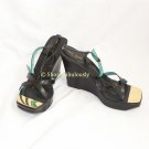 New Authentic KATE SPADE Black Leather Classic REGINA Wedge Platform Sandals Shoes 10 40 FREE Ship