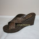 New Authentic KORK EASE Brown Cork GEENA Slides Wedges Sandals Shoes 5 35 - FREE US Ship