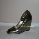 New Authentic NATURALIZER Sexy Metallic Crackled Leather Wedges Pumps Shoes 5.5 35.5 - FREE US Ship