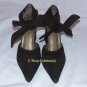 New Authentic TORY BURCH Dark Brown Suede Leather Wedges Pumps Shoes 5 35 - FREE US Ship