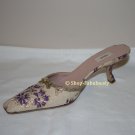 New Authentic PRADA Metallic Jacquard Purple Flowers Mules Slides Shoes 35.5 5.5 - FREE US Ship
