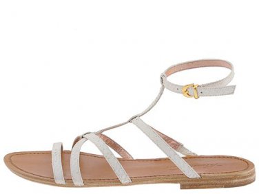 New KENNETH COLE White Leather PY BABY Flat Gladiator Sandals Shoes 5.5 - FREE US Ship