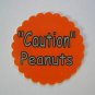 12 PEANUT WARNING round Stickers Bulk Vending Labels