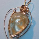 RUTILATED QUARTZ PENDANT 2 1/4"x1 1/3"  Gold Filled