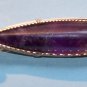 AMETHYST CABOCHON PENDANT 2 1/2" x 1/2" Gold Filled