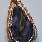 PETERSITE CABOCHON PENDANT 1 3/4" x 3/4"  Gold Filled